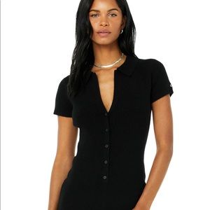 ALO Yoga Cashmere Ribbed Staycation Playsuit Romper